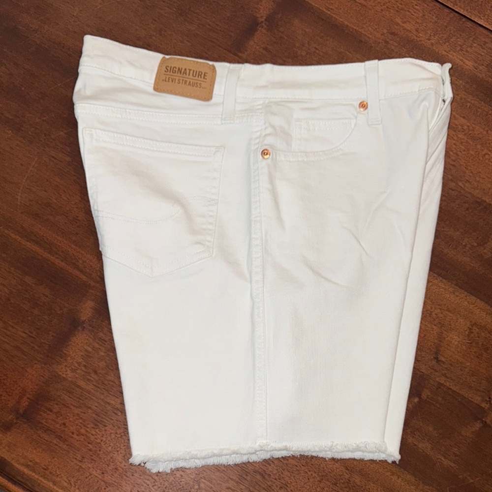 Signature by Levi Strauss High-rise  White Denim Shorts